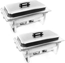 ALPHA LIVING 70012 2 Pack 8QT Chafing Dish High Grade Stainless Steel Chafer Complete Set, One Pack, white
