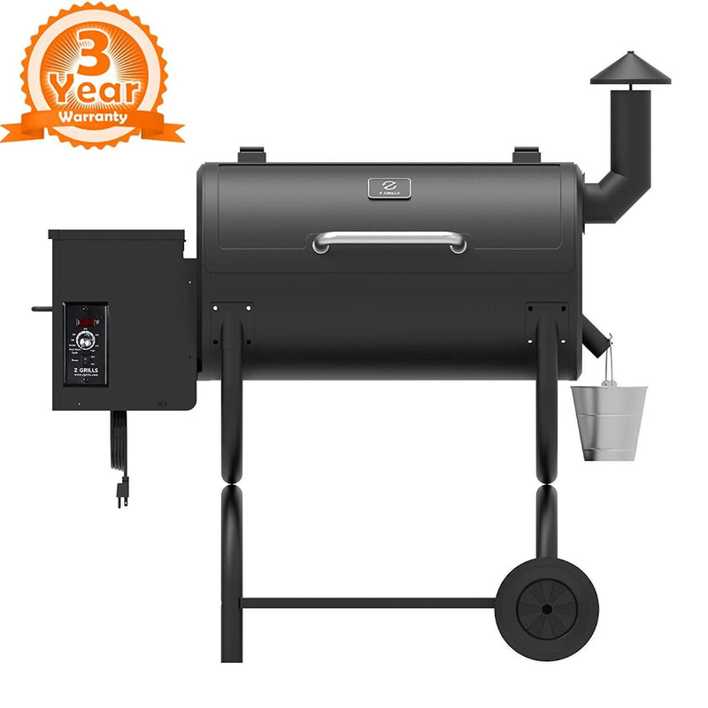 Z Grills ZPG-450A 2019 Upgrade Model Wood Pellet Grill & Smoker, 6 in 1 BBQ Grill Auto Temperature Control, 450 sq inch Deal, Bronze & Black Cover Included