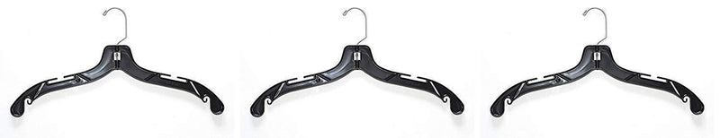 NAHANCO 2500 Plastic Dress Hanger, Heavy Weight, 17", Black (Pack of 100)