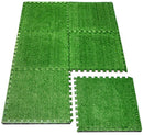 Sorbus Grass Mat Interlocking Floor Tiles – Soft Artificial Grass Carpet – Multipurpose Foam Tile Flooring – Patio, Playroom, Gym, Tradeshow 16 Sq ft (4 Tiles, Borders) (6 Tiles (24 Sq ft))