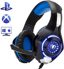 Beexcellent Gaming Headset for PS4 Xbox One PC Mac Controller Gaming Headphone with Crystal Stereo Bass Surround Sound, LED Light & Noise-Isolation Microphone