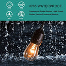 2 Pack 48FT Outdoor String Lights Commercial Great Weatherproof Strand - Dimmable Edison Vintage Bulbs 15 Hanging Sockets, UL Listed Heavy-Duty