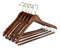 Quality Hangers Wooden Hangers Beautiful Sturdy Suit Coat Hangers with Locking Bar Gold Hooks (5 PACK)