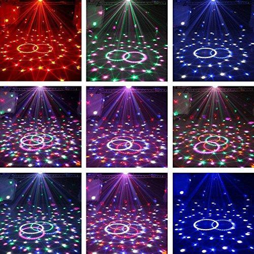 [2018 Latest Models-6 light bulbs] Nequare Party Lights Disco Ball Strobe Light Disco Lights 20 Colors Sound Activated Stage Light with Remote Control for Festival Bar Club Party Wedding Show Home …