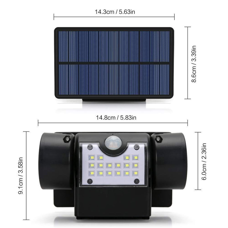 Hallomall Outdoor Solar Wall Lights, Motion Sensor Detector, No Battery Required, No Dim Light Mode, 3 Pack