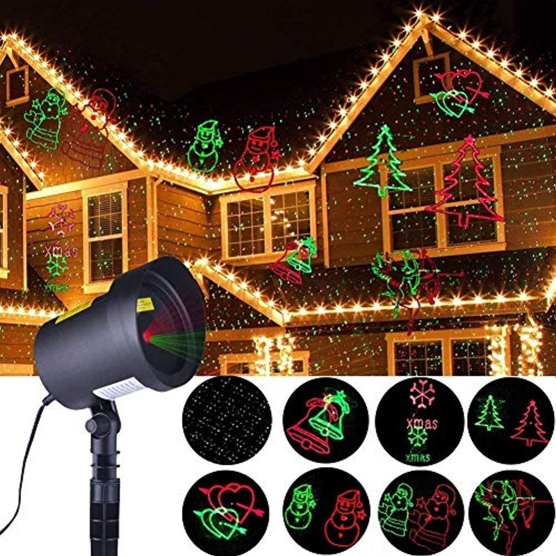 CERCHIO Xmas Lights Outdoor Motion 8 Patterns Christmas Laser Lights Projector Waterproof for Landscape Garden Holiday Party Halloween Christmas Decoration …