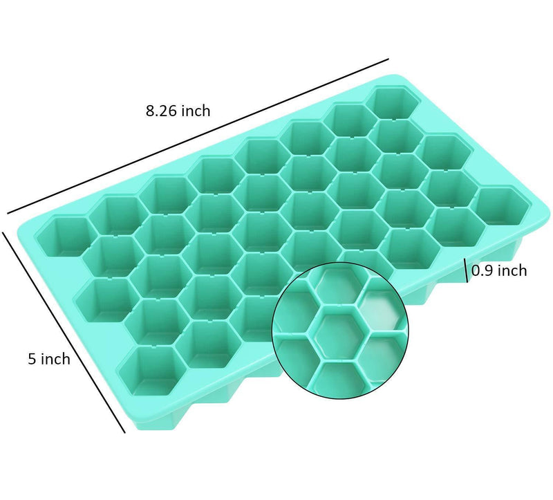 Ice Cube Trays with Lids, Ozera 2 Pack Food Grade Flexible 76 Cubes Silicone Ice Trays with Removable Lid, Ice Cube Molds for Whiskey Storage, Cocktail, Beverages
