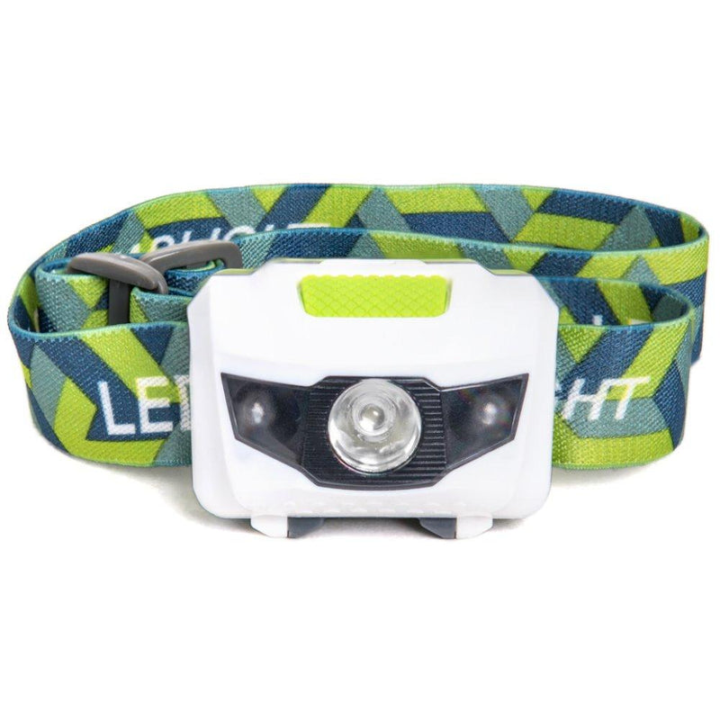 LED Headlamp Flashlight - Great for Camping, Hiking, Dog Walking, Kids, One of The Lightest (2.6 oz) White Cree Headlight, Water & Shock Resistant + Red Strobe, 3 AAA Batteries Included