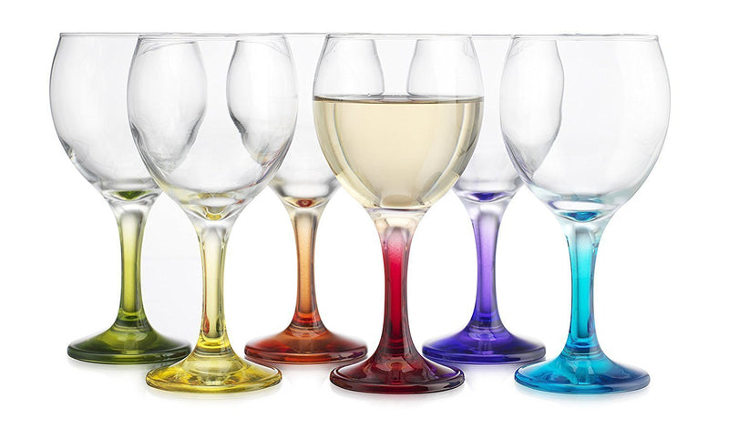 Carnival Color, Wine Glass 10 OZ Party Color Set of 6