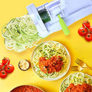 Zalik 5-Blade Spiralizer - Vegetable Spiral Slicer With Powerful Suction Base - Strong & Heavy Duty Veggie Pasta Spaghetti Maker for Low Carb/Paleo/Gluten-Free Meals With Extra Blade Storage Caddy