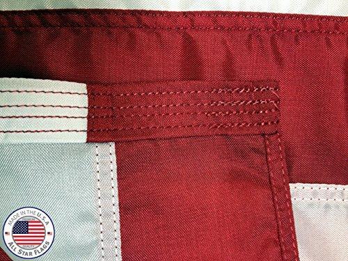 Premium American Flag 3x5' - 100% Made in the USA - Durable, Long Lasting, Bright & Vivid Nylon Material - Densely Embroidered Stars, Sewn Stripes with Lock Stitching, Four Rows of Lock Stitching on the Fly End, Tough Enough for Both Commercial and Reside