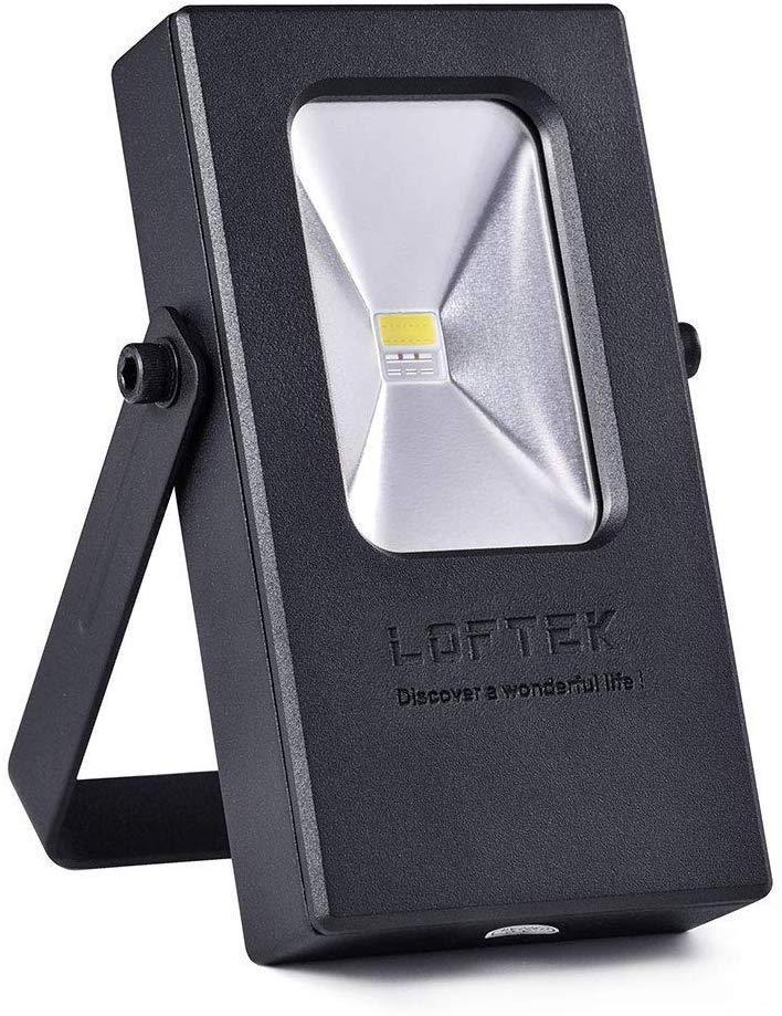 15W Rechargeable Work LOFTEK  Light, 2019 Upgraded, 7 Hours Lasting Battery Powered Flood Light with USB Ports and SOS Modes, Portable and Cordless Security Job Site FloodLight, Black and Yellow