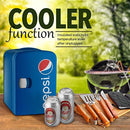 Gourmia GMF660 Pepsi Thermoelectric Mini Fridge Cooler and Warmer - 4 Liter/ 6 Can - For Home,Office, Car, Dorm or Boat - Compact & Portable - AC & DC Power Cords - Blue