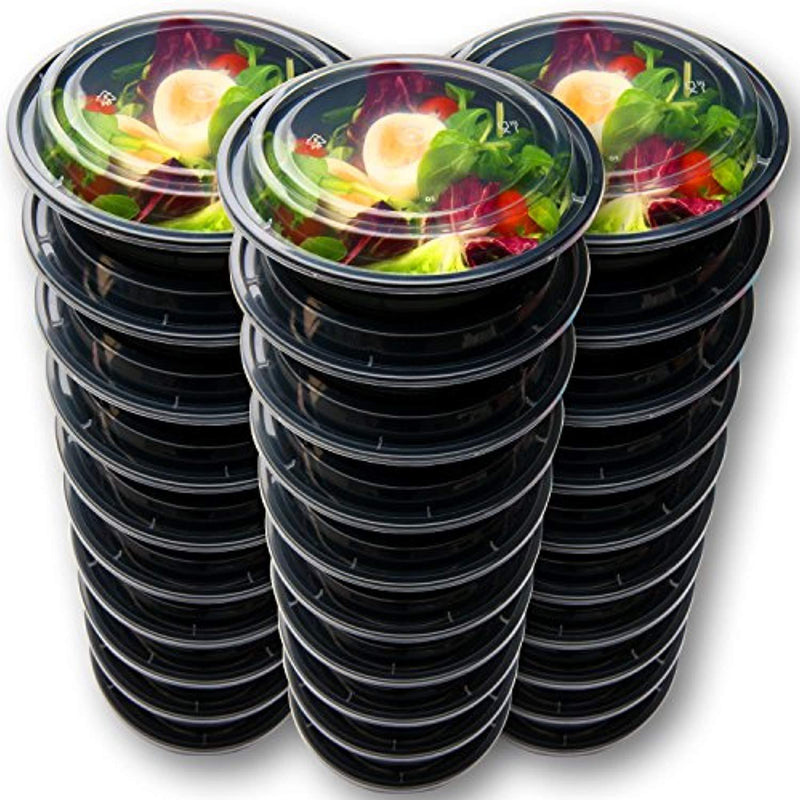 30 Meal Prep Containers Reusable - Disposable Food Containers Meal Prep Bowls - Plastic Containers with lids - Plastic Food Storage Containers with Lids - Lunch Containers for adults to go Containers