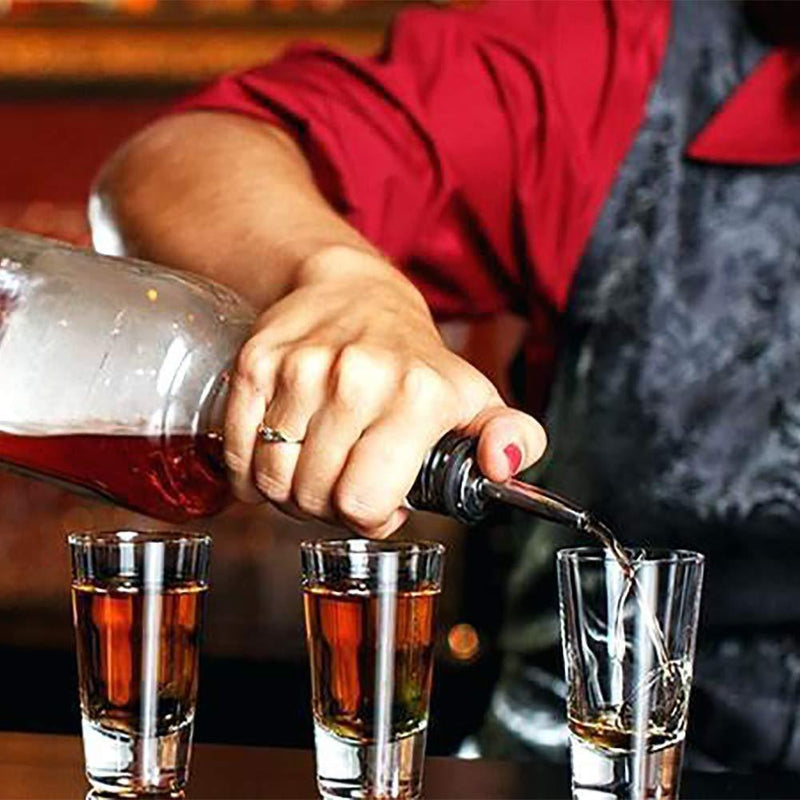 Homder 14Pack Pourer Bottle Spout Free Flow Stainless Steel Pourers for Liquor, Whiskey, Oil Bottle Spouts with Rubber Dust Caps, 100% non-rust, Durable&Professional