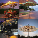 Patio Umbrella Lights 8 Lighting Mode 104 LED String Lights with Remote Control Umbrella Lights Battery Operated Waterproof Outdoor Lighting for Patio Umbrellas Outdoor Use Camping Tents Warm White