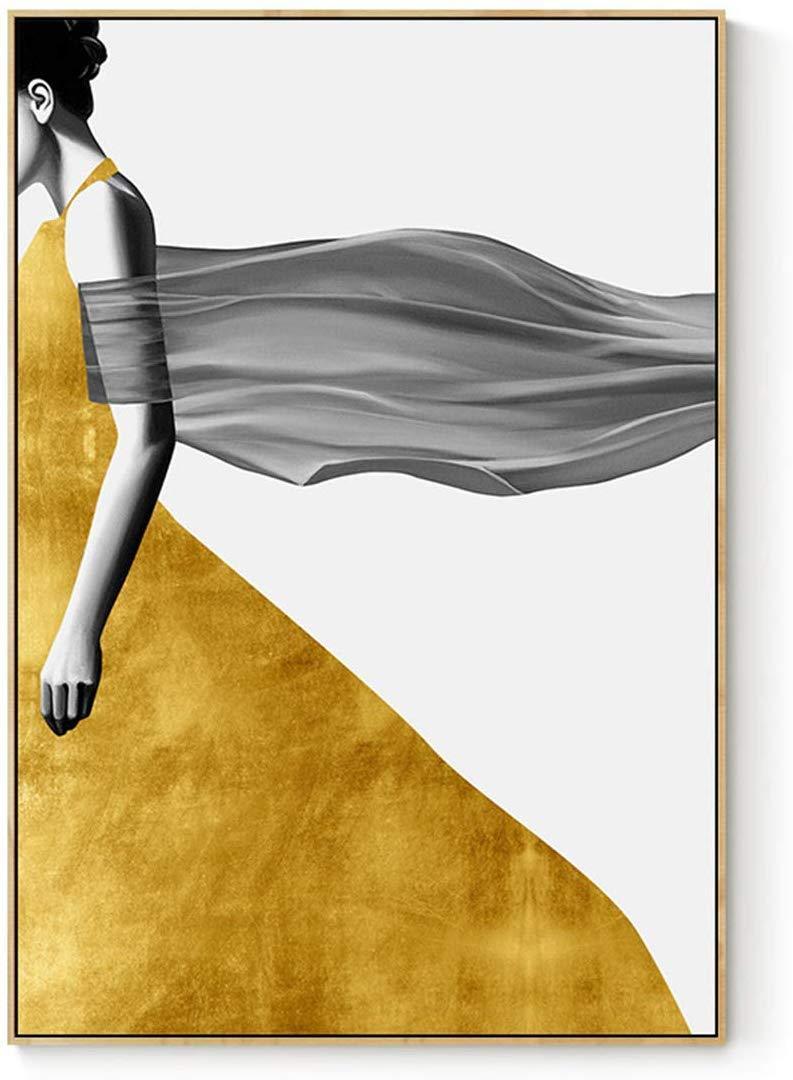 Girl in Dance - Static Abstract Painting Canvas Wall Art Ready to Hang for Bedroom Kitchen Home Decoration Landscape (B)