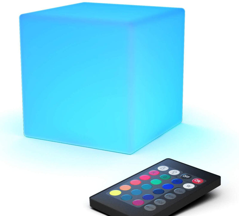 LED Light Cube LOFTEK : 4-inch RGB 16 Colors Cool Cube Lights with Remote Control, MCU Tesseract Mood Lamp, IP65 Waterproof and USB Charging Beside Desk Lamp,Perfect for Kids Nursery and Toys