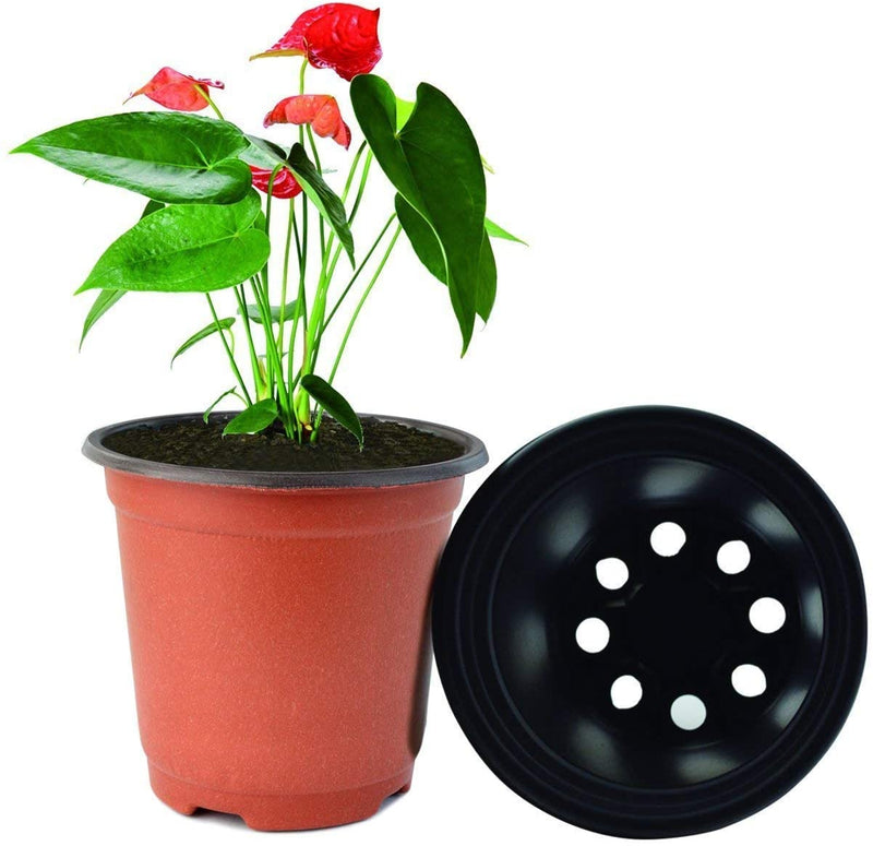 Akarden 100 Pcs 4.4” Plastic Nursery Pot/Pots, Plant Pots, Flower Plant Container Seed Starting Pot