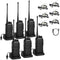 Radioddity GA-2S Long Range Walkie Talkies UHF Two Way Radio for Hunting/Fishing/Camping/Security with Micro USB Charging + Air Acoustic Earpiece with Mic + 1 Programming Cable (6 Pack)