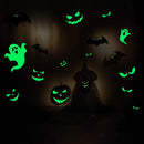 LUDILO 35Pcs Halloween Party Decorations Halloween Decals Wall Stickers Halloween Glow Stickers Glow in The Dark Stickers Bats Luminous Ghost Peeping Eyes Halloween Decor for Kids Room