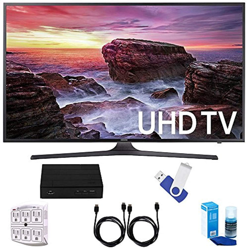 Samsung UN40MU6290 6-Series 39.9" LED 4K UHD Smart TV Deluxe Accessory Bundle includes TV, TV Tuner, 16GB USB 2.0 Flash Drive, Screen Cleaner, 6-Outlet Surge Adapter, and 6ft High Speed HDMI Cable x 2