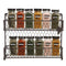 MyGift Rustic Brown Dual Tier Wire Spice Rack Jars Storage Organizer (Kitchen Countertop or Wall Mount)
