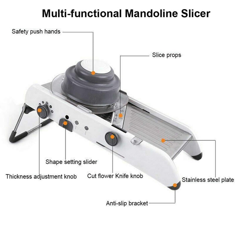 Joho Mandoline Slicer Vegetable Cutter Grater Chopper Julienne Slicer ,Adjustable Slicer Professional Grater with Stainless Steel Blades
