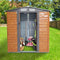 JAXSUNNY 5'x6' Outdoor Steel Garden Storage Utility Tool Shed Backyard Lawn Building Garage w/Sliding Door