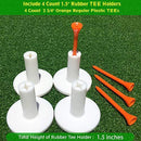 SkyLife Golf Rubber Tee Holder Set for Driving Range Golf Practice Mat (1.5''/2''/2.6''/2.8''/3'')