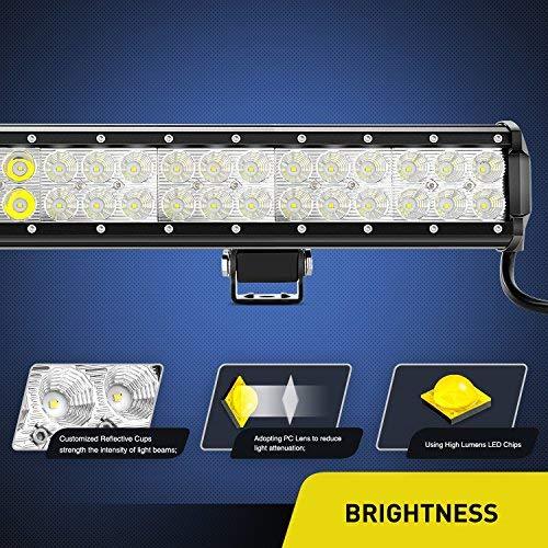 Nilight Light Bar 2PCS 20 Inch 126W LED Lights Spot Flood Combo Led Off Road Driving Lights Led Fog Lights Jeep Lights Boat Lighting LED Work Light ,2 Years Warranty