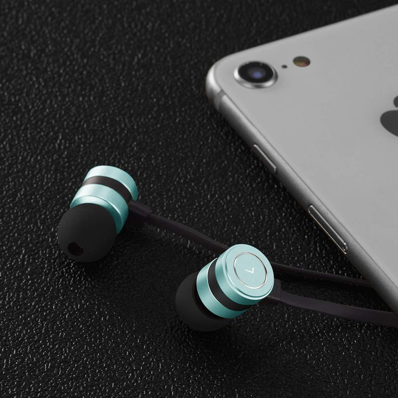 Earphones, Earbuds, in-Ear Headphones Noise Isolation Headsets Heavy Bass Earphones with Microphone Compatible iPhone Samsung iPad and Most Android Phones