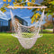 Z ZTDM Hanging Rope Chair, Swing Seat Cotton Canvas Hammock for Indoor Outdoor Garden Yard (Beige net Chair)