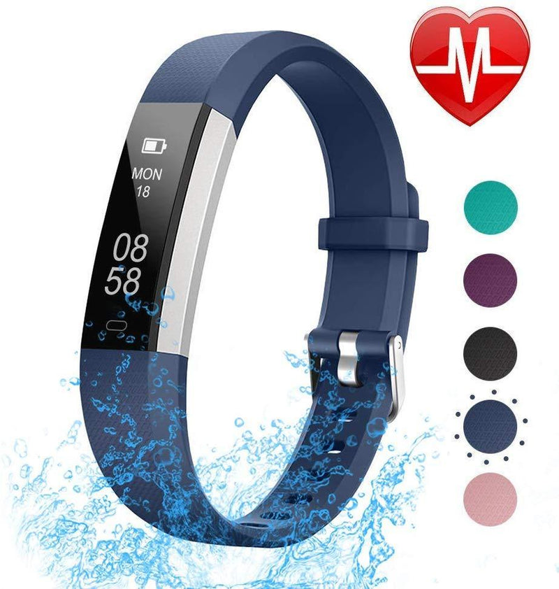 LETSCOM Fitness Tracker with Heart Rate Monitor, Slim Sports Activity Tracker Watch, Waterproof Pedometer Watch with Sleep Monitor, Step Tracker for Kids, Women, and Men