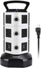 Power Strip Tower JACKYLED Surge Protector Electric Charging Station 3000W 13A 10 Outlets 4 USB Ports with 16AWG 6.5ft Heavy Duty Extension Cord Universal for Home Office