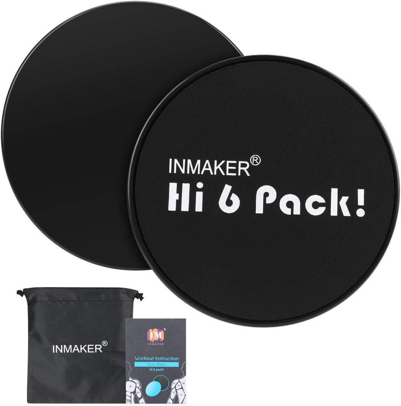 INMAKER Exercise Sliders Fitness, Dual Sided Strength Slides, Core Gliding Discs with Carry Bag, Manual and Ebook