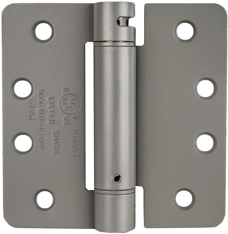 Global Door Controls CPS4040-R-USP-I CPS Series Imperial USA 4.0 x 4.0 in. with 1/4" Radius, Primed Full Mortise Spring Hinge,