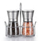 TGY Grinder Set with Stand Adjustable Coarseness Salt & Pepper Shakers Glass Mill Brushed