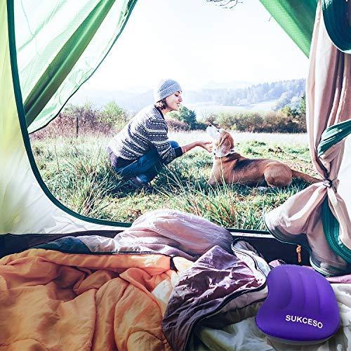 [2-PACK] Ultralight Inflatable Camping Pillow - Compressible, Compact, Comfortable for Sleeping While Traveling, Hiking, or Backpacking. Ergonomic Inflating Camping Pillows for Neck and Lumbar Support