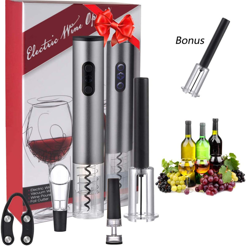 Wine Bottle Opener Air Pressure Wine Cork Remover Pump Wine Opener Wine Pump Wine Accessory Tool Handheld Wine Bottle Opener with Wine Pourer,Foil Cutter and Vacuum Stopper(Gift Box) by Newward