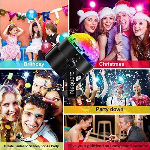 [2018 Latest Models-6 light bulbs] Nequare Party Lights Disco Ball Strobe Light Disco Lights 20 Colors Sound Activated Stage Light with Remote Control for Festival Bar Club Party Wedding Show Home …