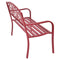 Giantex Patio Garden Bench Park Yard Outdoor Furniture Cast Iron Porch Chair (Red)