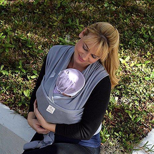MoM-me Baby Wrap - Baby Carrier - 4 in 1 Multi-Use - Nursing Cover - Postpartum Belt - Baby Sling - Soft Infant Carrier - Perfect for Baby Showers - Neutral Grey for Girls and Boys