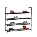 HOME BI 4 Tier Shoe Rack, 20 Pairs Shoes Organizer Closet for Home & Office, Anti-Rust,Easy to Assemble, No Tools Required,35.6”W x 12.0” D x 33.27”H, Black