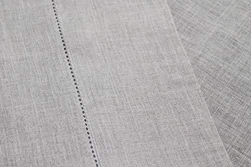 COTTON CRAFT 100% Linen Hemstitch Table Cloth - Size 60x90 Natural - Hand Crafted and Hand Stitched Table Cloth with Hemstitch Detailing.