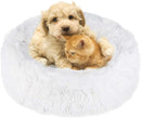 Nest 9 Donut Dog Cat Bed, Soft Plush Pet Cushion, Anti-Slip Machine Washable Self-Warming Pet Bed - Improved Sleep for Cats Small Medium Dogs (Multiple Sizes)