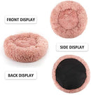 Nest 9 Donut Dog Cat Bed, Soft Plush Pet Cushion, Anti-Slip Machine Washable Self-Warming Pet Bed - Improved Sleep for Cats Small Medium Dogs (Multiple Sizes)