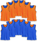 Unlimited Potential Nylon Mesh Scrimmage Team Practice Vests Pinnies Jerseys Bibs for Children Youth Sports Basketball, Soccer, Football, Volleyball (Pack of 12)