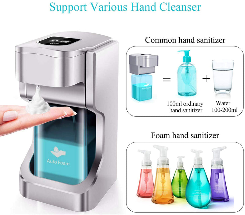 Hanamichi Soap Dispenser, Touchless High Capacity Automatic Soap Dispenser Equipped w/Infrared Motion Sensor Upgraded Waterproof Base for Bathroom & Kitchen