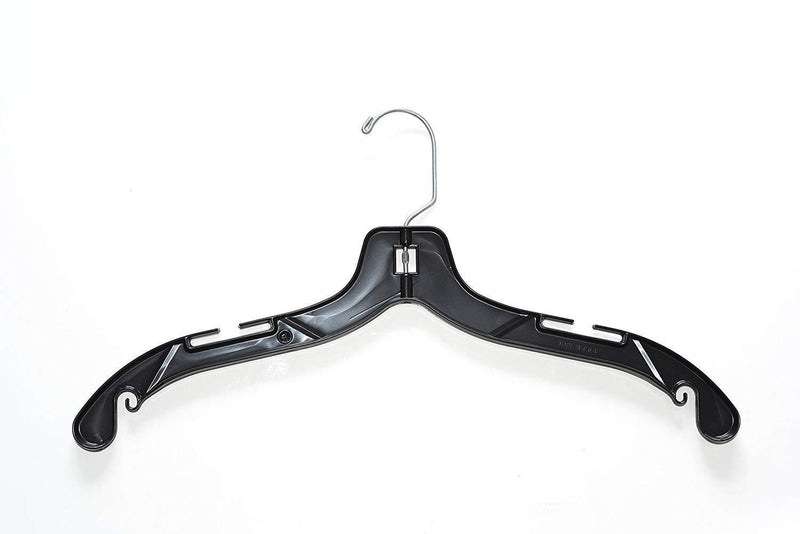 NAHANCO 2500 Plastic Dress Hanger, Heavy Weight, 17", Black (Pack of 100)